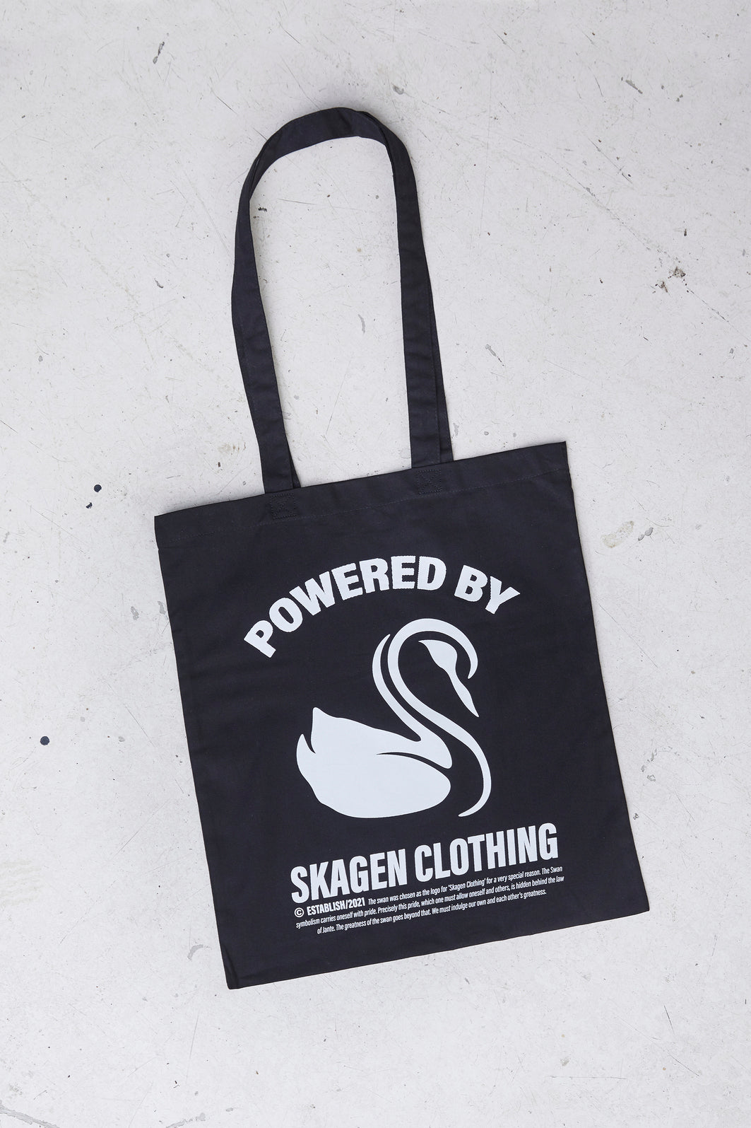Powered By Swan Tote Bag (Zwart)